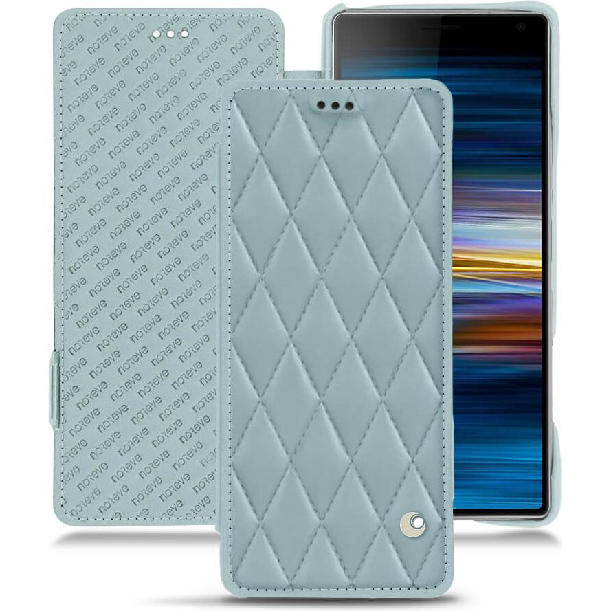 Noreve Lederschutzhülle horizontal (Sony Xperia 10), Smartphone Hülle, Blau