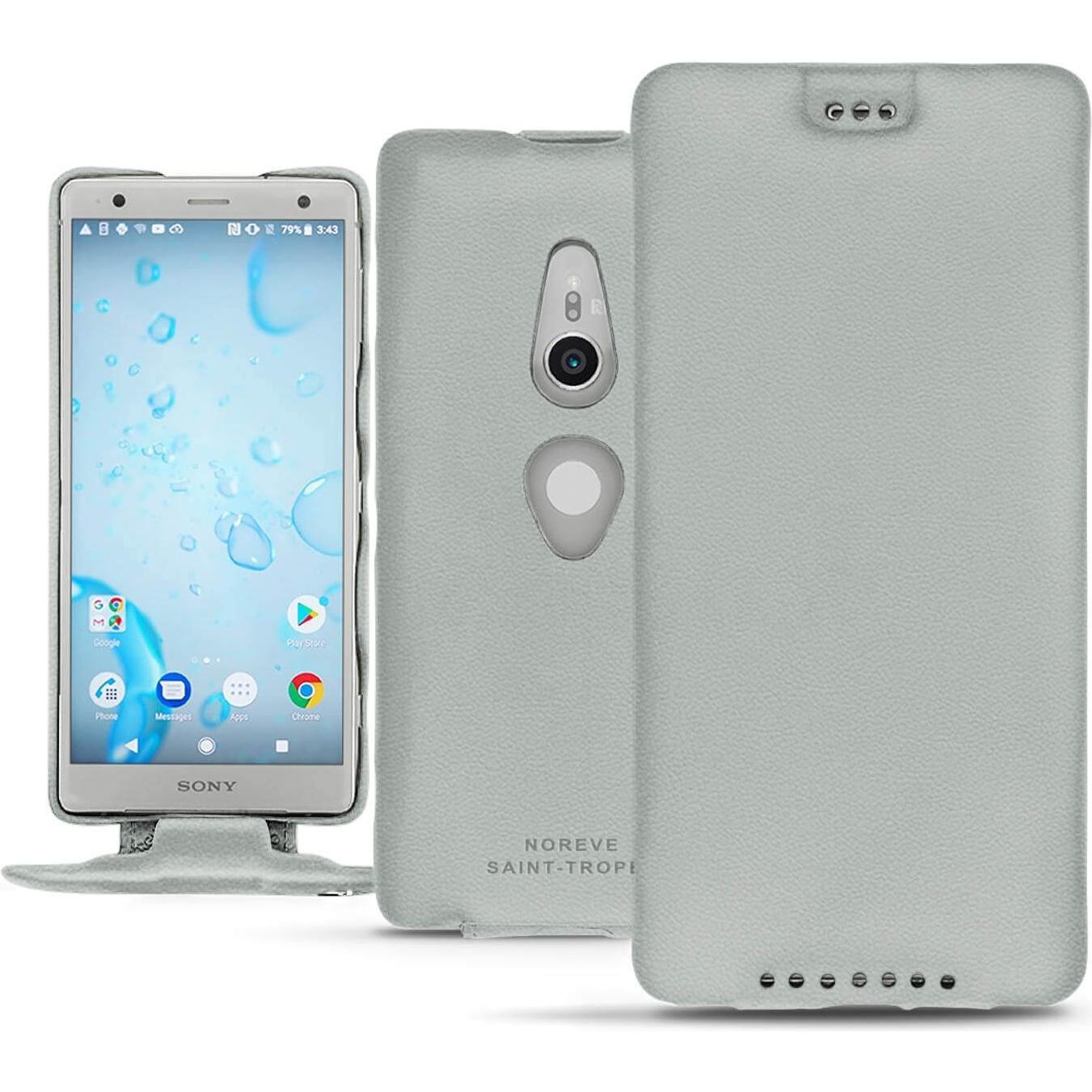Thumbnail - Noreve Lederschutzhülle vertikal (Sony Xperia XZ2), Smartphone Hülle, Grau