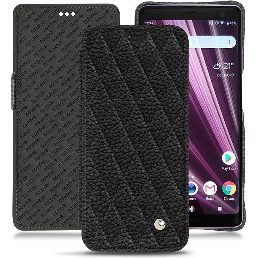 Noreve Lederschutzhülle horizontal (Sony Xperia XZ3), Smartphone Hülle, Schwarz