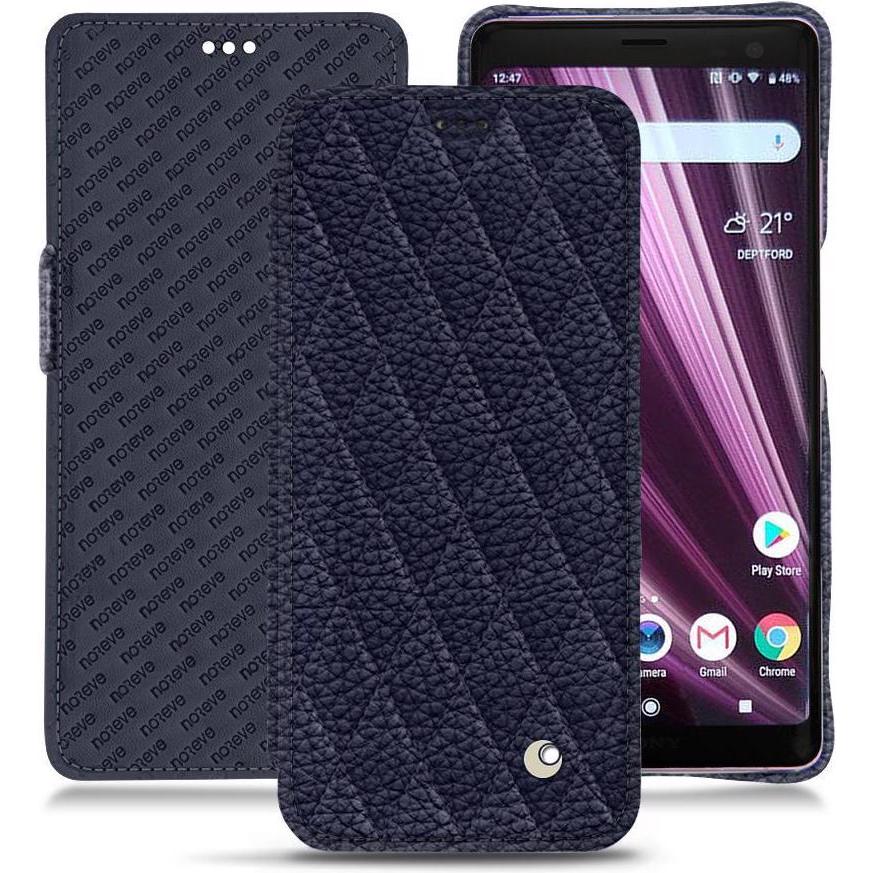 Noreve Lederschutzhülle horizontal (Sony Xperia XZ3), Smartphone Hülle, Violett