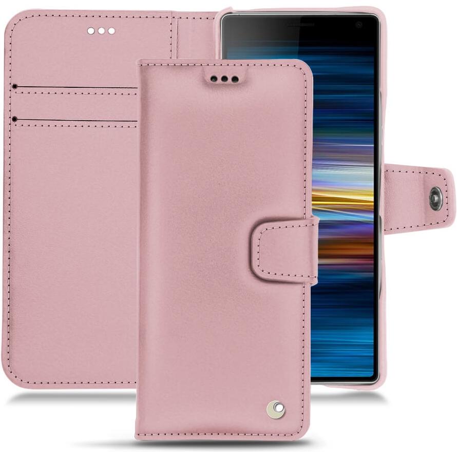 Noreve Lederschutzhülle Wallet (Sony Xperia 10 Plus), Smartphone Hülle, Rosa