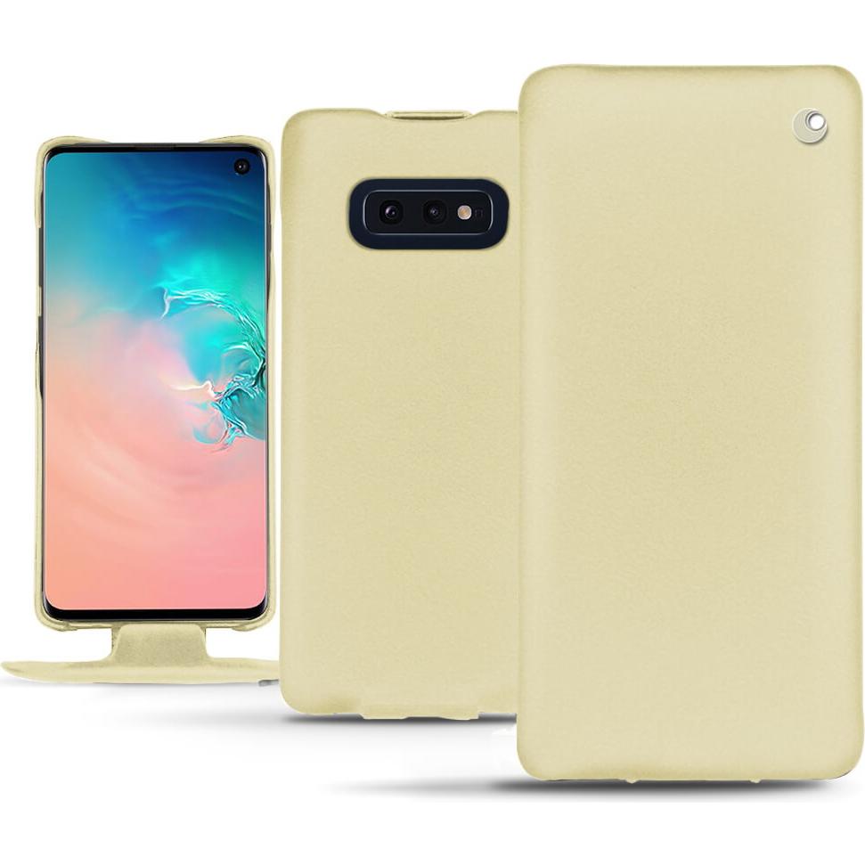 Noreve Lederschutzhülle vertikal (Samsung Galaxy S10e), Smartphone Hülle, Beige