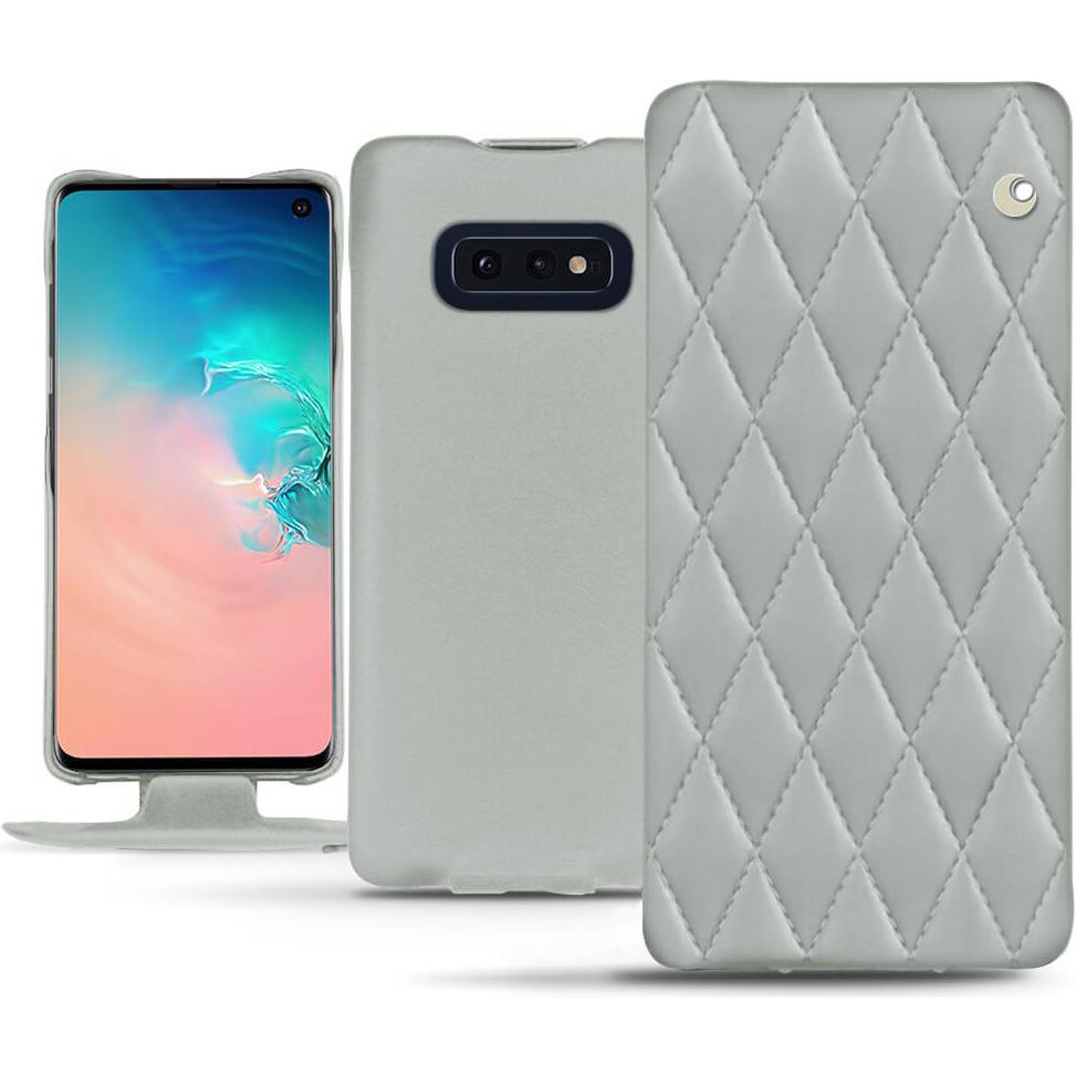 Noreve Lederschutzhülle vertikal (Samsung Galaxy S10e), Smartphone Hülle, Grau