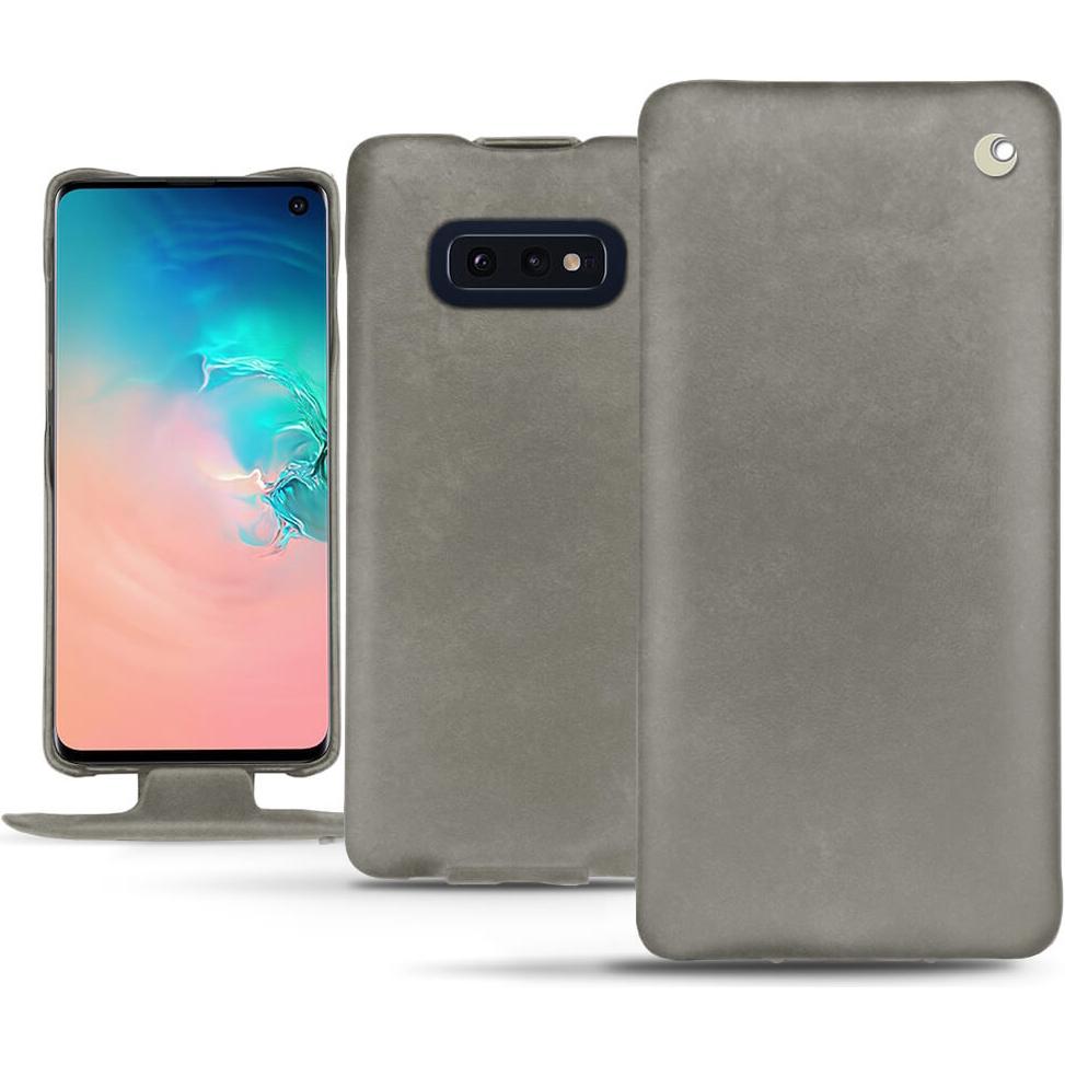 Noreve Lederschutzhülle vertikal (Samsung Galaxy S10e), Smartphone Hülle, Grau