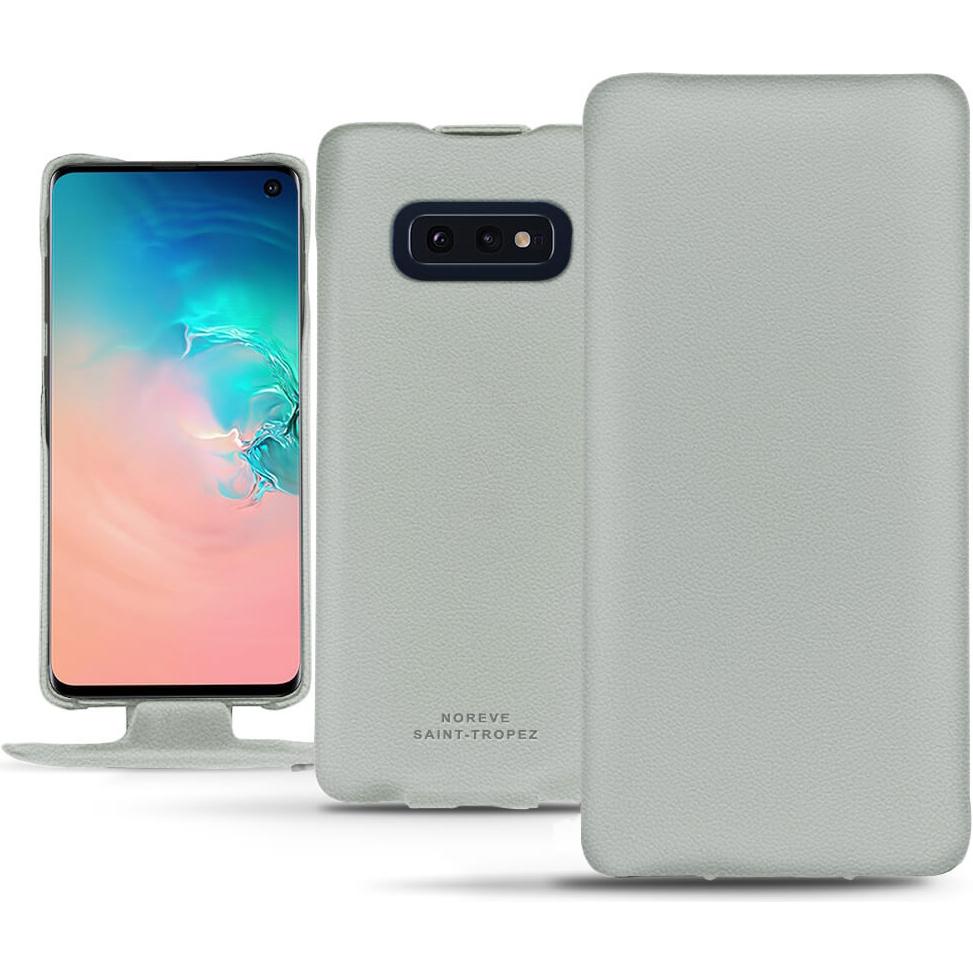 Noreve Lederschutzhülle vertikal (Samsung Galaxy S10e), Smartphone Hülle, Grau