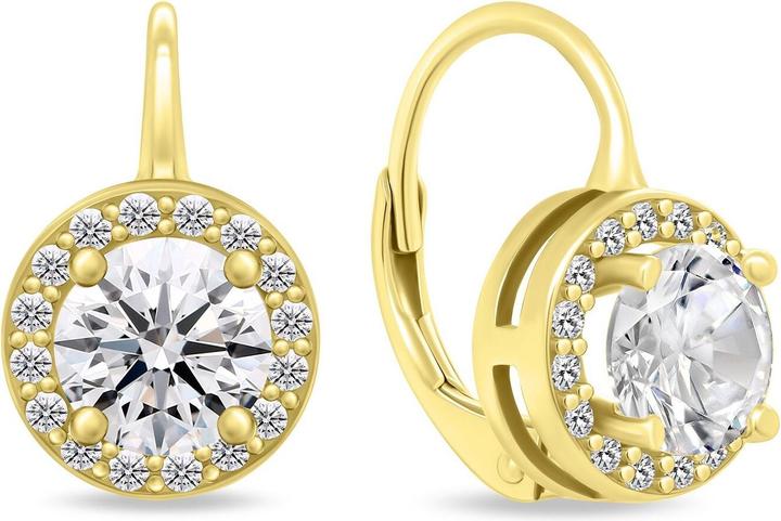 Produktbild Brilio Silver - Sparkling gold-plated earrings with zircons EA913Y
