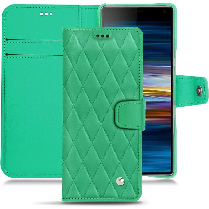 Noreve Lederschutzhülle Wallet (Sony Xperia 10 Plus), Smartphone Hülle, Grün