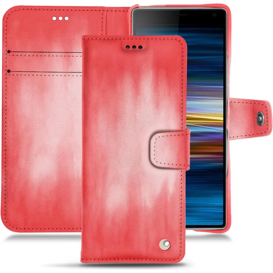 Noreve Lederschutzhülle Wallet (Sony Xperia 10 Plus), Smartphone Hülle, Rosa