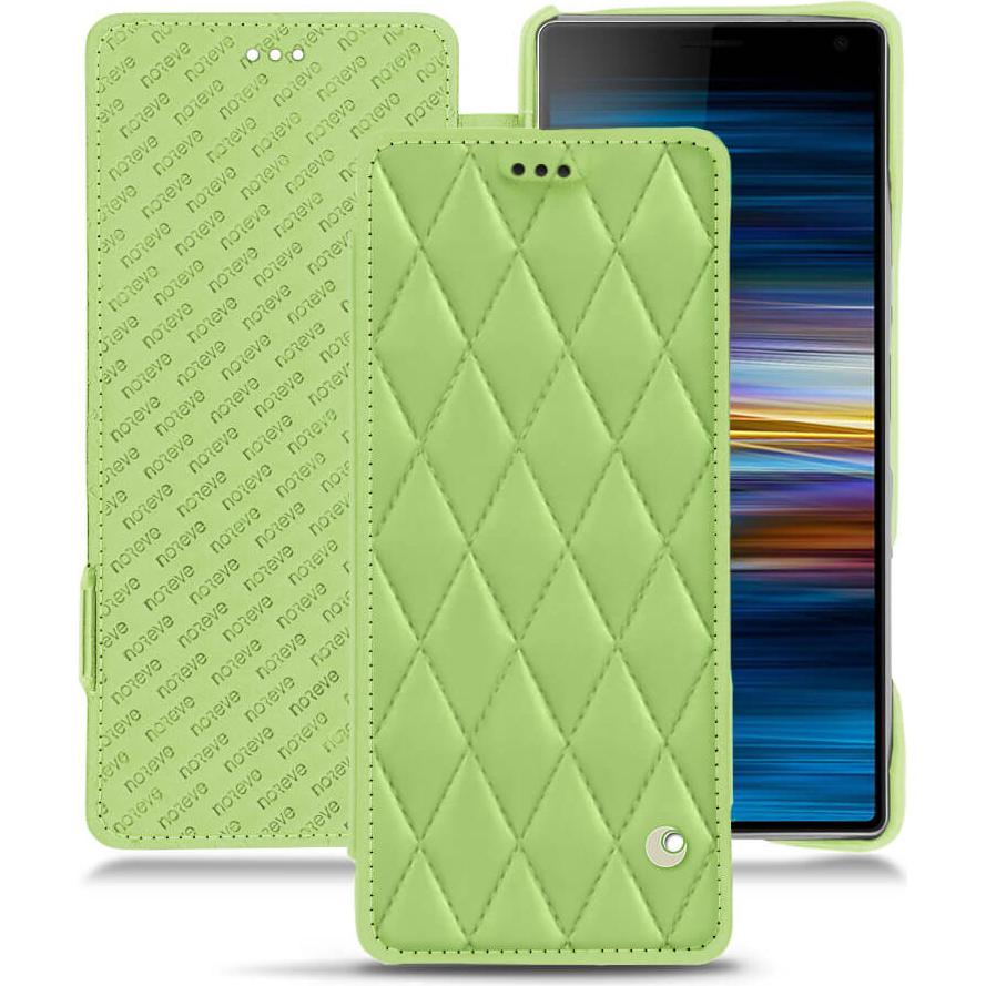 Noreve Lederschutzhülle horizontal (Sony Xperia 10 Plus), Smartphone Hülle, Grün