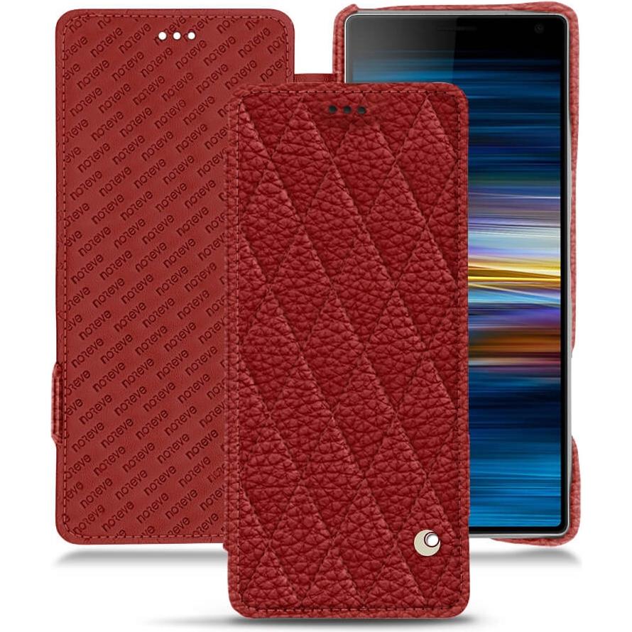 Noreve Lederschutzhülle horizontal (Sony Xperia 10 Plus), Smartphone Hülle, Rot