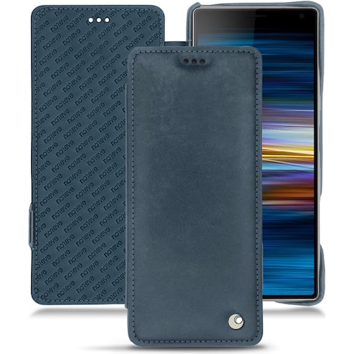 Noreve Lederschutzhülle horizontal (Sony Xperia 10 Plus), Smartphone Hülle, Blau