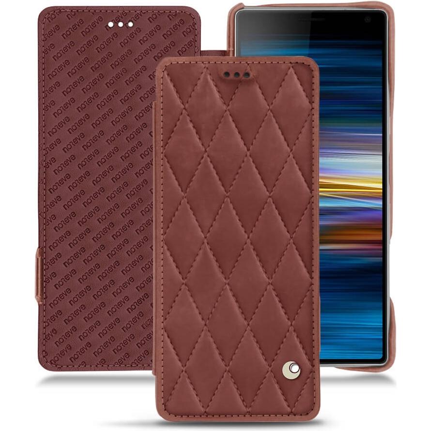 Noreve Lederschutzhülle horizontal (Sony Xperia 10 Plus), Smartphone Hülle, Rot