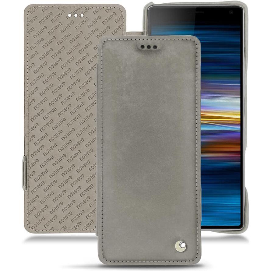 Noreve Lederschutzhülle horizontal (Sony Xperia 10 Plus), Smartphone Hülle, Grau
