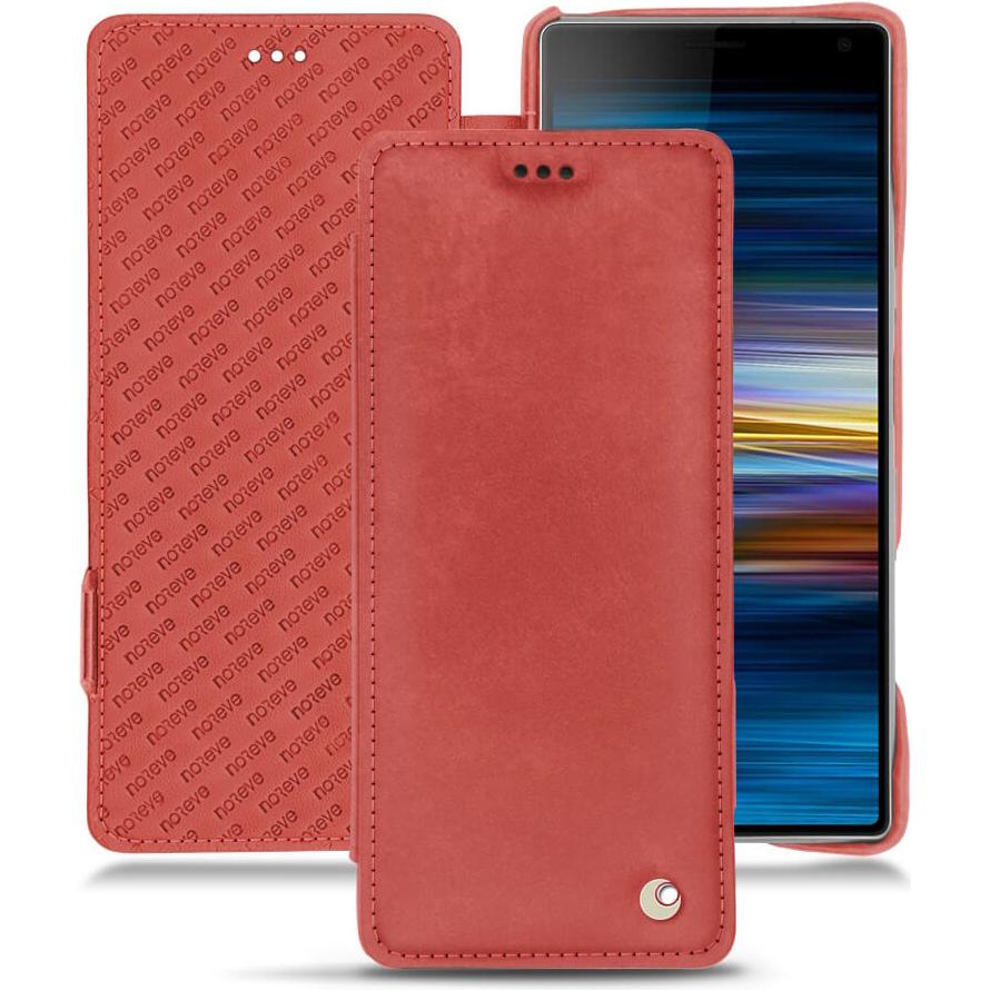 Noreve Lederschutzhülle horizontal (Sony Xperia 10 Plus), Smartphone Hülle, Rot