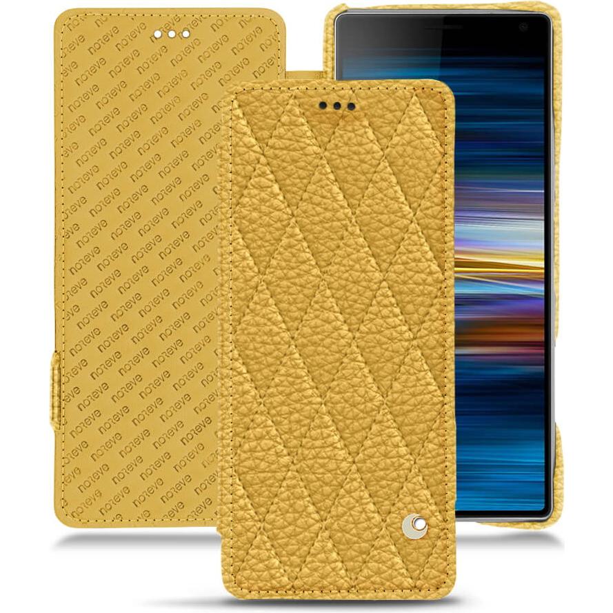 Noreve Lederschutzhülle horizontal (Sony Xperia 10), Smartphone Hülle, Orange