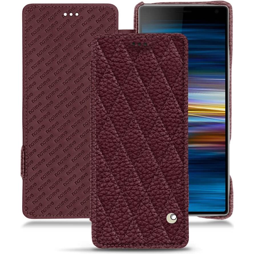 Noreve Lederschutzhülle horizontal (Sony Xperia 10), Smartphone Hülle, Violett