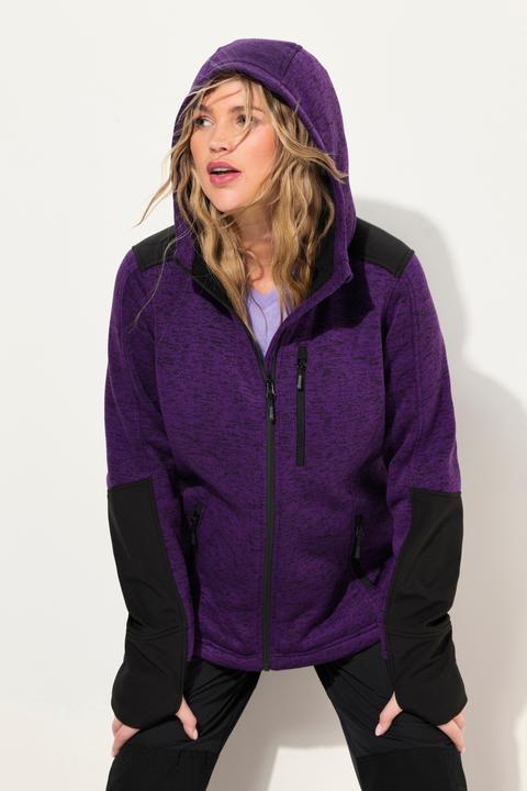 Produktbild Ulla Popken Fleecejacke, Reflektordruck, Kapuze, Daumenloch (46, 48)