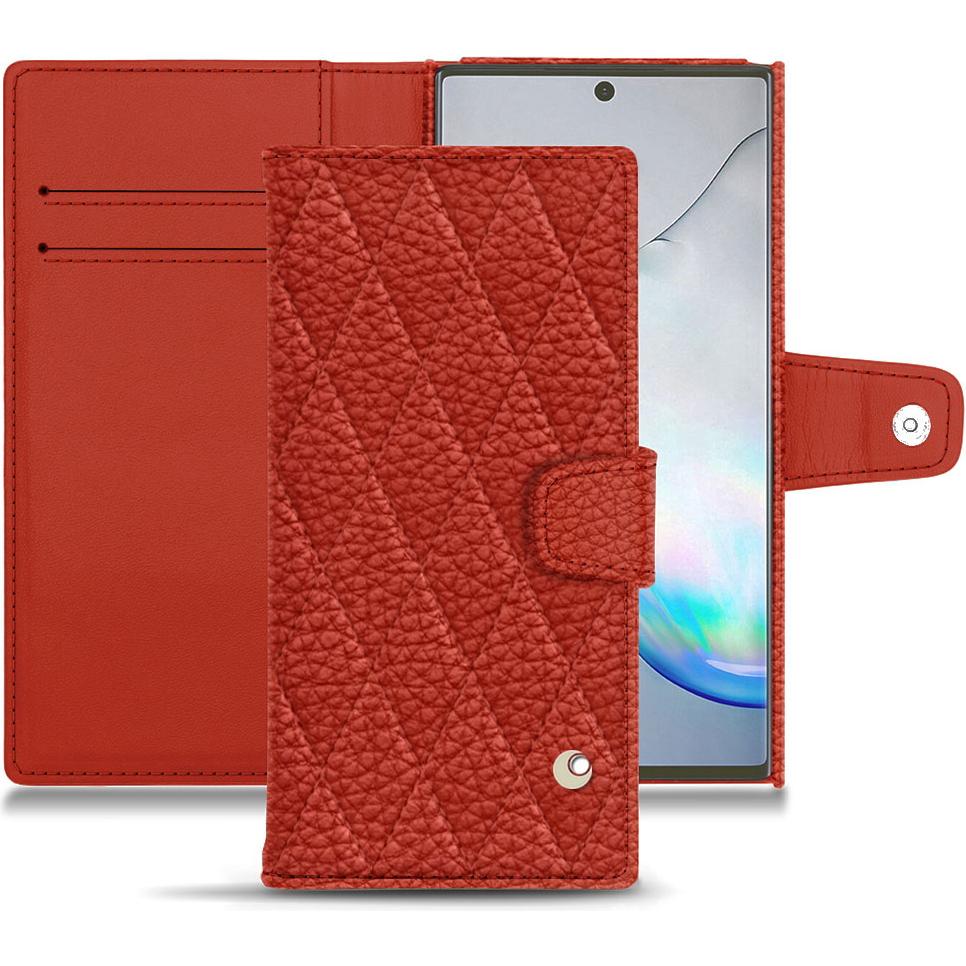 Noreve Lederschutzhülle Wallet (Samsung Galaxy Note 10+), Smartphone Hülle, Orange