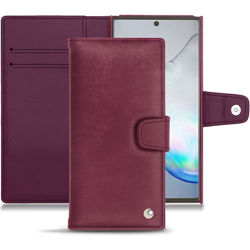 Noreve Lederschutzhülle Wallet (Samsung Galaxy Note 10+), Smartphone Hülle, Violett