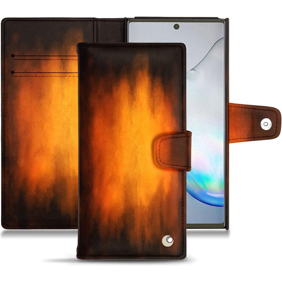 Noreve Lederschutzhülle Wallet (Samsung Galaxy Note 10+), Smartphone Hülle, Violett