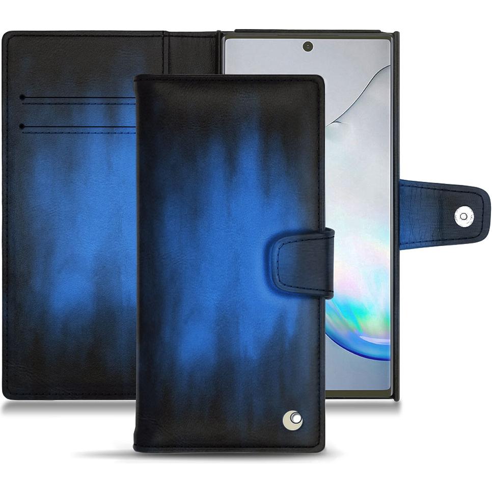 Noreve Lederschutzhülle Wallet (Samsung Galaxy Note 10+), Smartphone Hülle, Blau