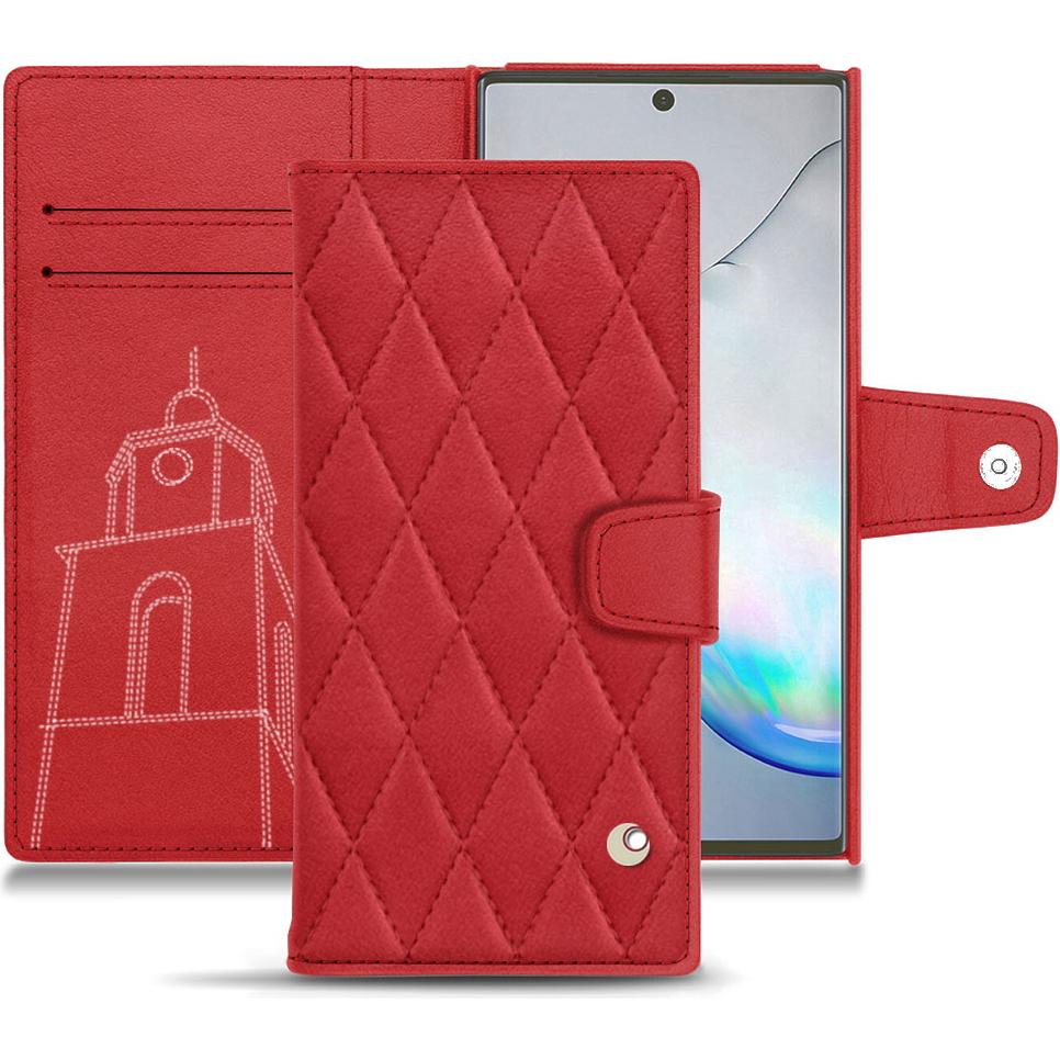 Noreve Lederschutzhülle Wallet (Samsung Galaxy Note 10+), Smartphone Hülle, Rot