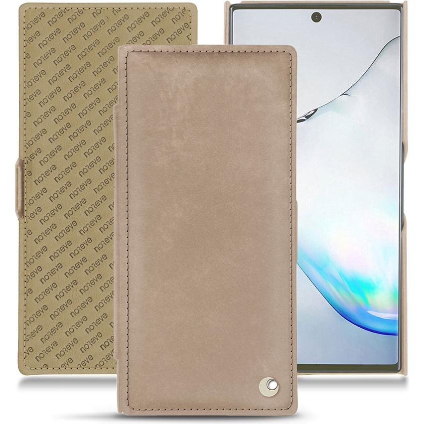 Noreve Lederschutzhülle horizontal (Samsung Galaxy Note 10+), Smartphone Hülle, Beige