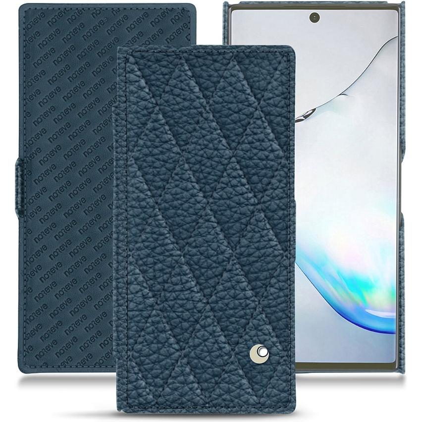 Thumbnail - Noreve Lederschutzhülle horizontal (Samsung Galaxy Note 10+), Smartphone Hülle, Blau