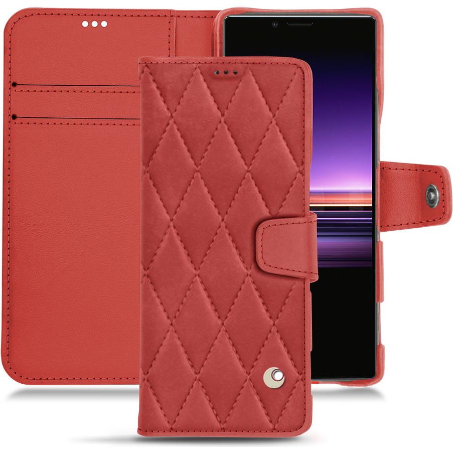 Thumbnail - Noreve Lederschutzhülle Wallet (Sony Xperia 1), Smartphone Hülle, Rot