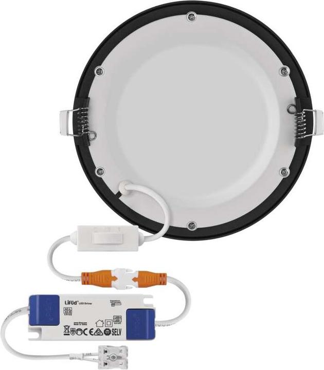 Image du produit Emos Luminaire LED encastré NEXXO, rond, noir, 12,5W, avec Change CCT (1050 lm)