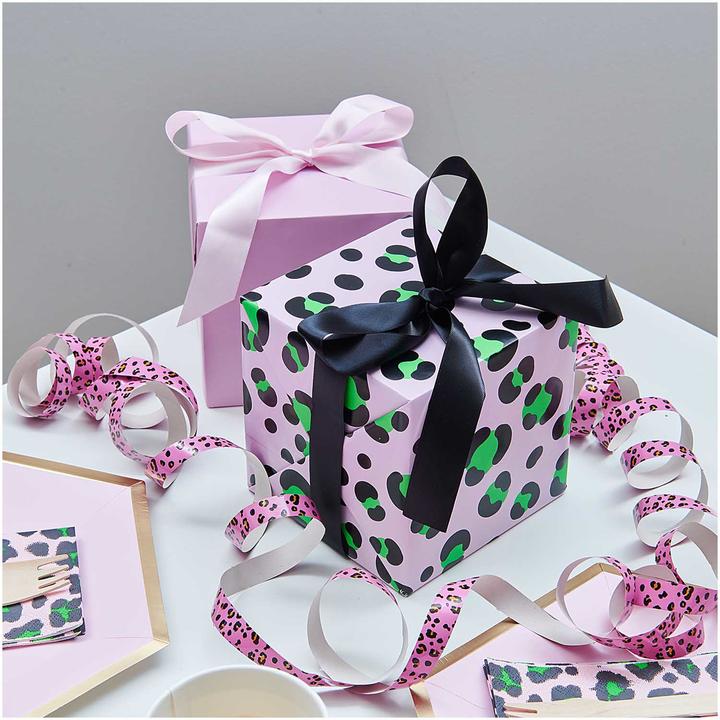 Produktbild Rico Design Geschenkpapier Leo 70 x 3 m, Rosa/Grün (1x)