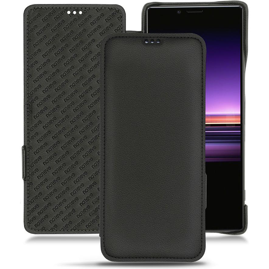 Noreve Lederschutzhülle horizontal (Sony Xperia 1), Smartphone Hülle, Schwarz