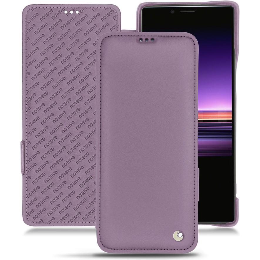 Noreve Lederschutzhülle horizontal (Sony Xperia 1), Smartphone Hülle, Violett