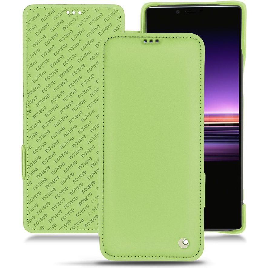 Noreve Lederschutzhülle horizontal (Sony Xperia 1), Smartphone Hülle, Grün
