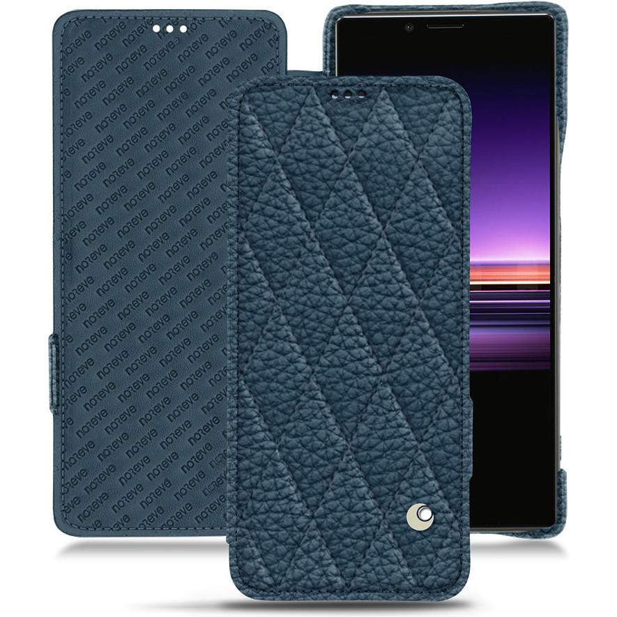 Thumbnail - Noreve Lederschutzhülle horizontal (Sony Xperia 1), Smartphone Hülle, Blau