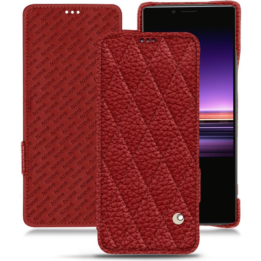 Noreve Lederschutzhülle horizontal (Sony Xperia 1), Smartphone Hülle, Rot