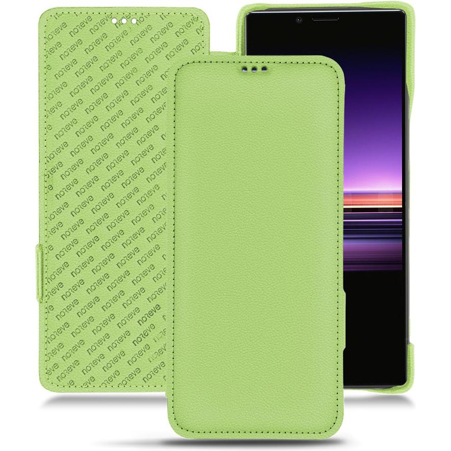 Noreve Lederschutzhülle horizontal (Sony Xperia 1), Smartphone Hülle, Grün