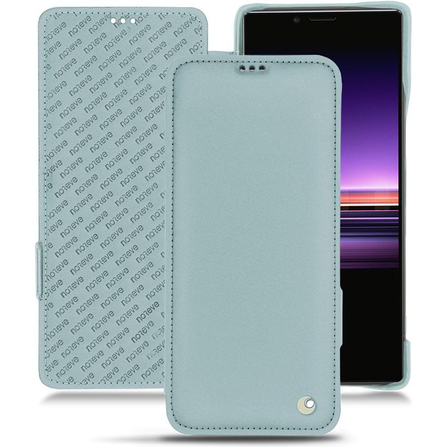 Noreve Lederschutzhülle horizontal (Sony Xperia 1), Smartphone Hülle, Blau