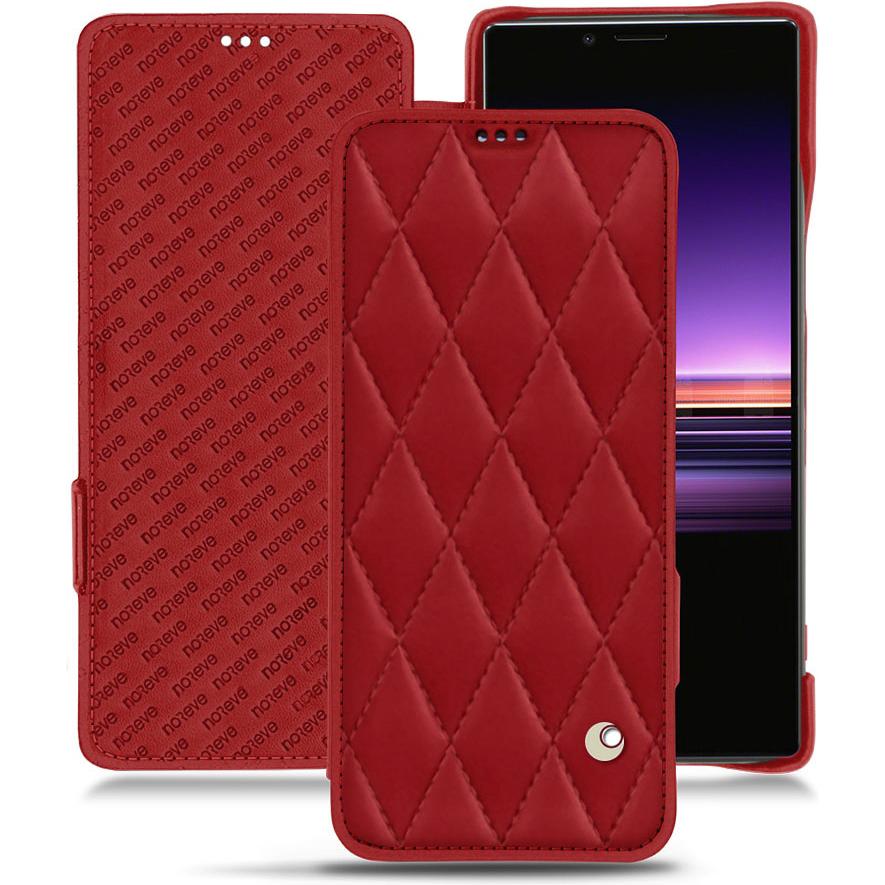 Noreve Lederschutzhülle horizontal (Sony Xperia 1), Smartphone Hülle, Rot