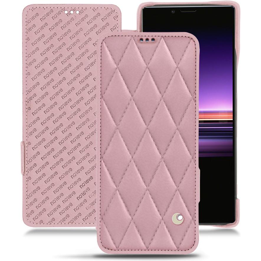 Noreve Lederschutzhülle horizontal (Sony Xperia 1), Smartphone Hülle, Rosa