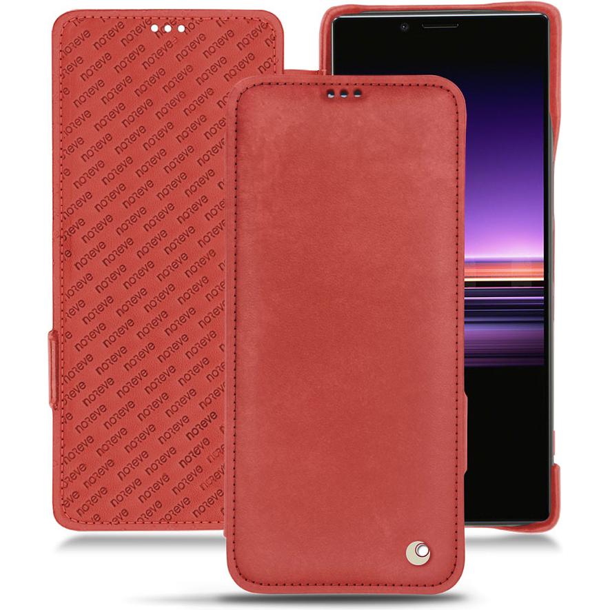 Thumbnail - Noreve Lederschutzhülle horizontal (Sony Xperia 1), Smartphone Hülle, Rot