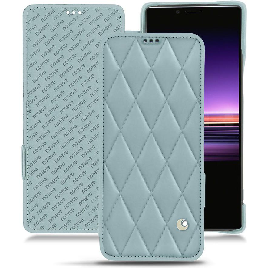 Noreve Lederschutzhülle horizontal (Sony Xperia 1), Smartphone Hülle, Blau