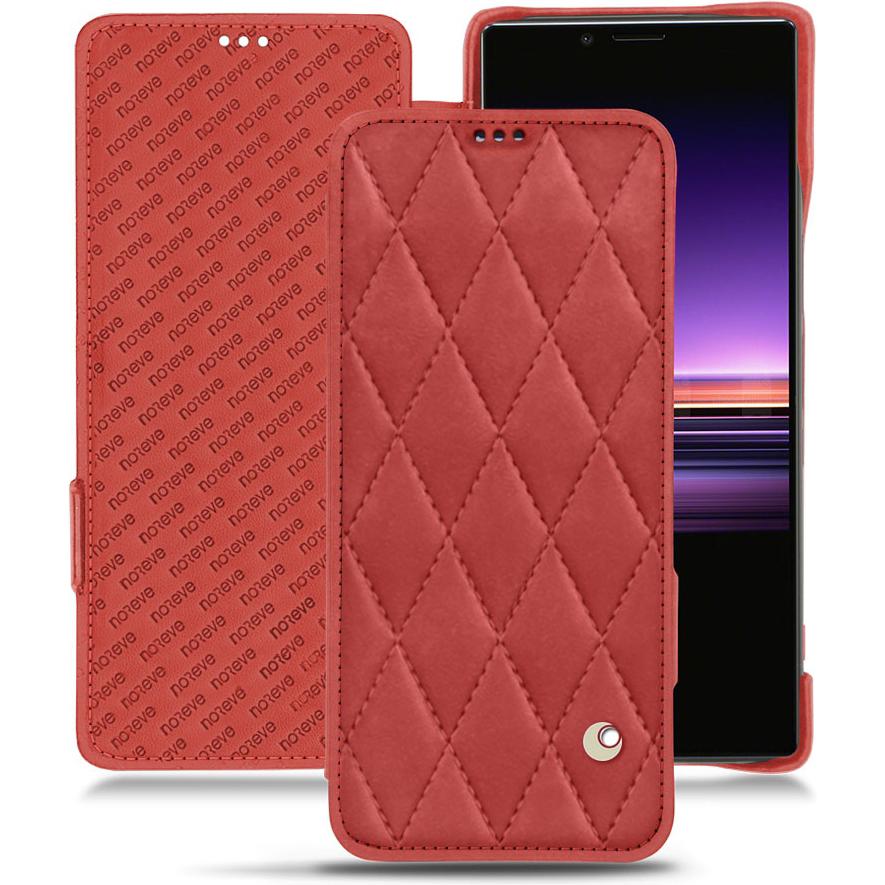 Thumbnail - Noreve Lederschutzhülle horizontal (Sony Xperia 1), Smartphone Hülle, Rot