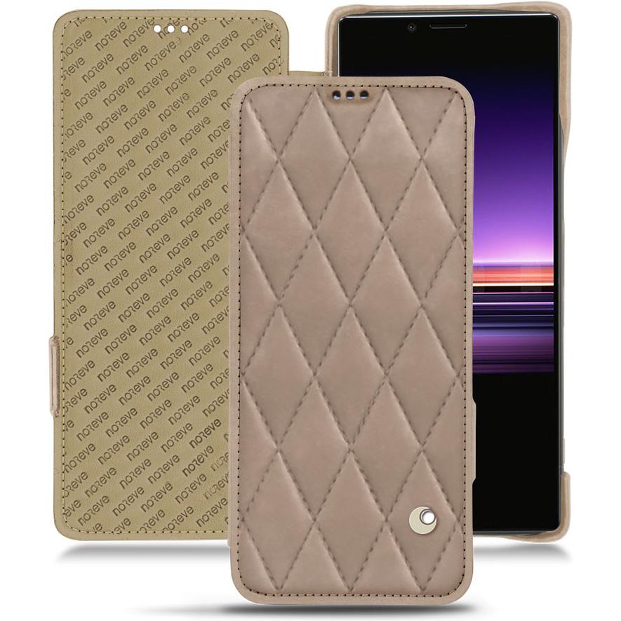 Thumbnail - Noreve Lederschutzhülle horizontal (Sony Xperia 1), Smartphone Hülle, Beige
