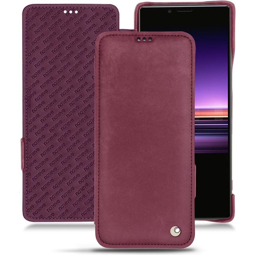 Noreve Lederschutzhülle horizontal (Sony Xperia 1), Smartphone Hülle, Violett