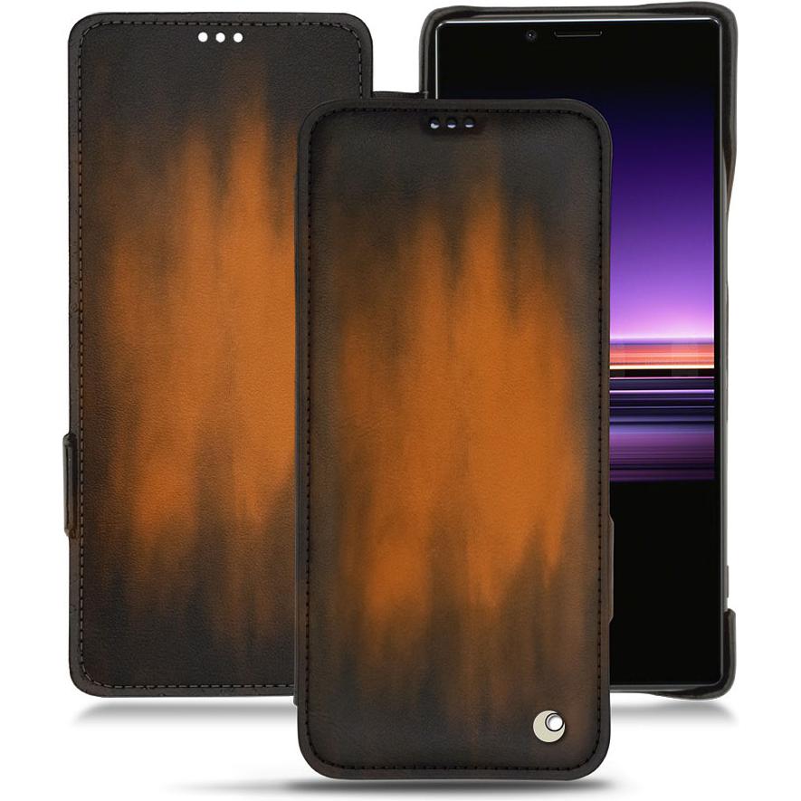Thumbnail - Noreve Lederschutzhülle horizontal (Sony Xperia 1), Smartphone Hülle, Braun