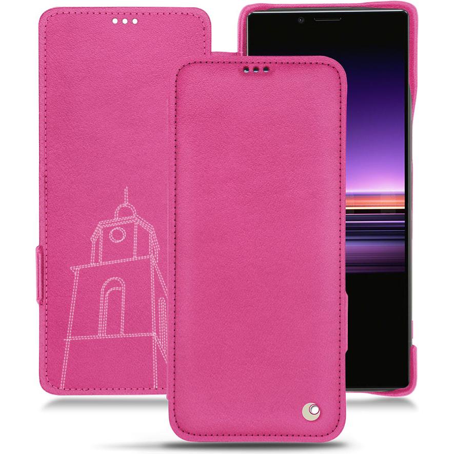 Noreve Lederschutzhülle horizontal (Sony Xperia 1), Smartphone Hülle, Rosa