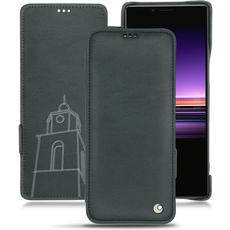 Noreve Lederschutzhülle horizontal (Sony Xperia 1), Smartphone Hülle, Blau