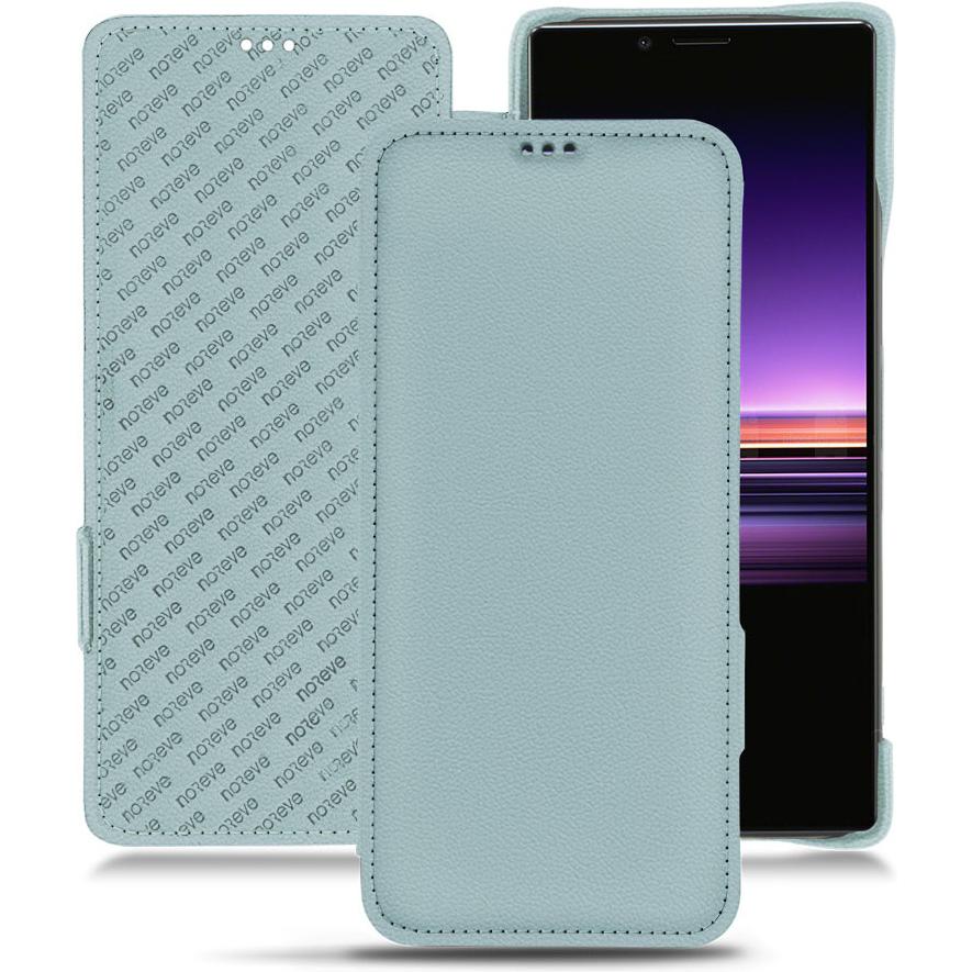 Noreve Lederschutzhülle horizontal (Sony Xperia 1), Smartphone Hülle, Blau