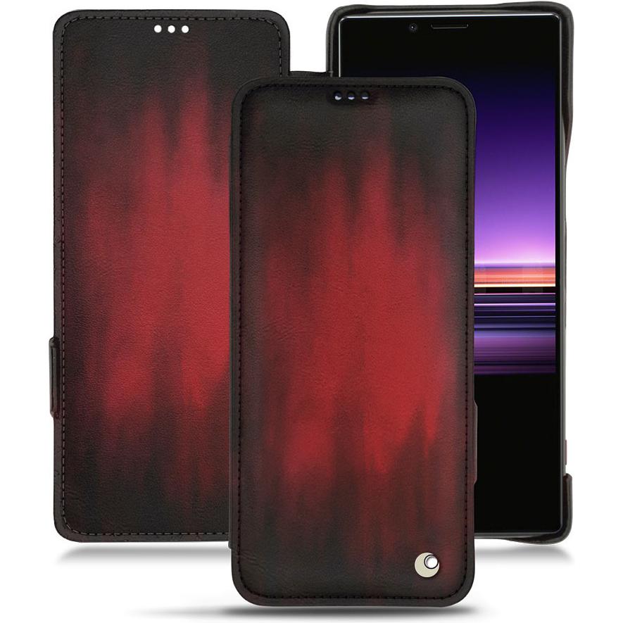 Thumbnail - Noreve Lederschutzhülle horizontal (Sony Xperia 1), Smartphone Hülle, Rot